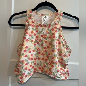 Adidas Women's Floral Tank Top - Red, Yellow, Green